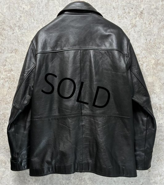 画像3: 【ビンテージ】【J.crew】【オールドＪクルー】【黒】【レザージャケット】カーコート【サイズL】  (3)
