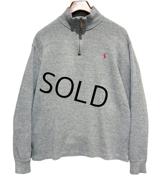 画像1: ビンテージ【ラルフローレン】POLO RALPH LAUREN【グレー】【無地】【ハーフジップ】【コットンセーター】【サイズL】   (1)