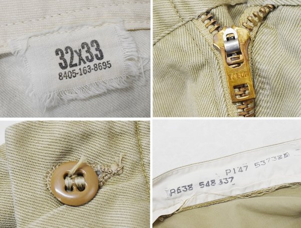 画像2: 60's【ビンテージ】U.S.ARMY【米軍実物】【チノパンツ】【サイズ 32x33】  (2)