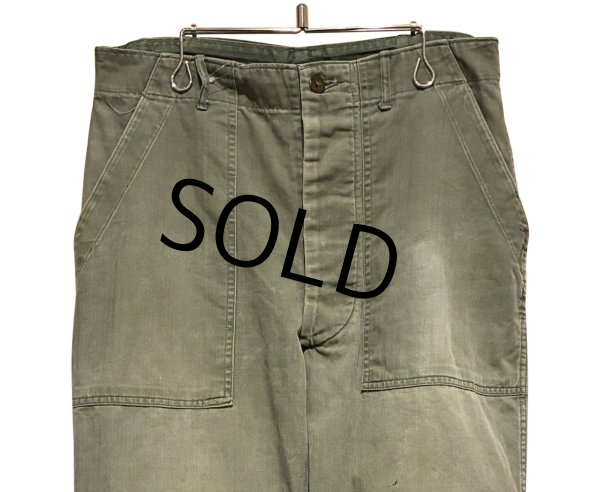 画像3: 50's【ビンテージ】 U.S.ARMY 【M-47】【ヘリンボーンツイル】【HBTパンツ】 M47【ベイカーパンツ】【W33程度】  (3)