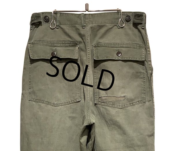 画像4: 50's【ビンテージ】 U.S.ARMY 【M-47】【ヘリンボーンツイル】【HBTパンツ】 M47【ベイカーパンツ】【W33程度】  (4)