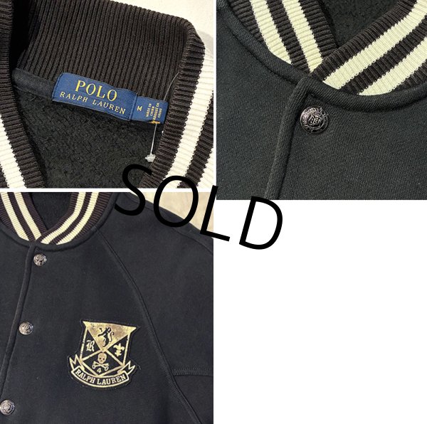 画像2: ビンテージ【ラルフローレン】【POLO RALPH LAUREN】【黒×白】【ブルゾン】【スウェットスタジャン】【サイズM】  (2)