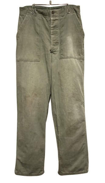 画像1: 50's【ビンテージ】 U.S.ARMY 【M-47】【ヘリンボーンツイル】【HBTパンツ】 M47【ベイカーパンツ】【W30程度】  (1)