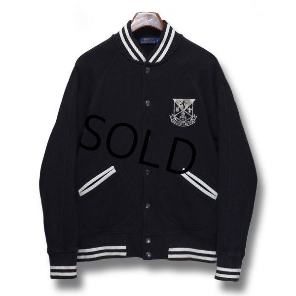 画像1: ビンテージ【ラルフローレン】【POLO RALPH LAUREN】【黒×白】【ブルゾン】【スウェットスタジャン】【サイズM】  (1)