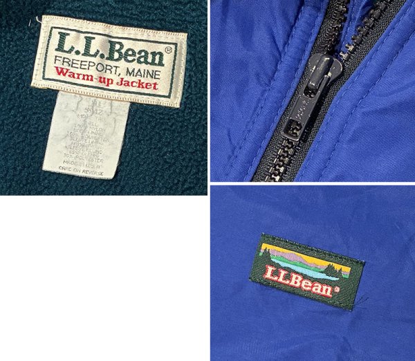 画像2: 90's~ USA製【ビンテージ】L.L.Bean【ＬＬビーン】【青×緑】【ウォームアップジャケット】【メンズXXL】  (2)