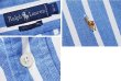 画像2: ビンテージ【ラルフローレン】POLO ralph lauren  青ｘ白 ストライプ ボタンダウン【コットンシャツ】【US 16 1/2-34】  (2)
