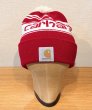 画像3: 【ビンテージ】【carhartt】【カーハート】【赤×白】【ロゴ入り】 【ニットキャップ】ポンポン付き 【ニット帽】   (3)