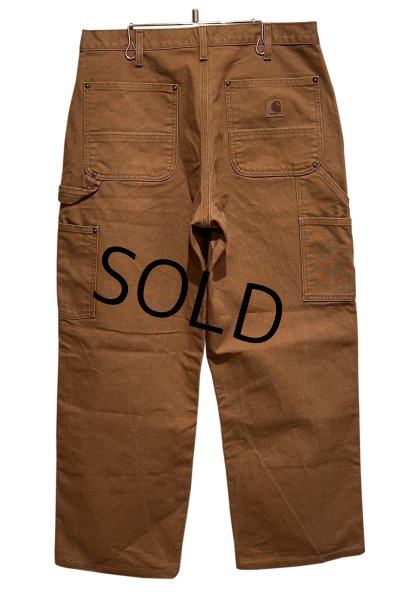 画像3: 【カーハート】【carhartt】ブラウン ダック地 ダブルニー【ペインターパンツ】【33×30】  (3)