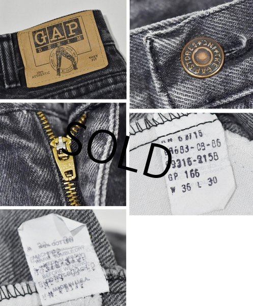 画像2: ~90's USA製【ビンテージ】【ギャップ】【GAP】【黒】先染め【ブラックデニム】デニムパンツ【36×30】  (2)