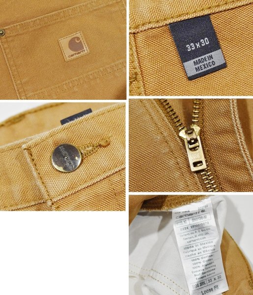 画像2: 【カーハート】【carhartt】ブラウン ダック地 ダブルニー【ペインターパンツ】【33×30】  (2)