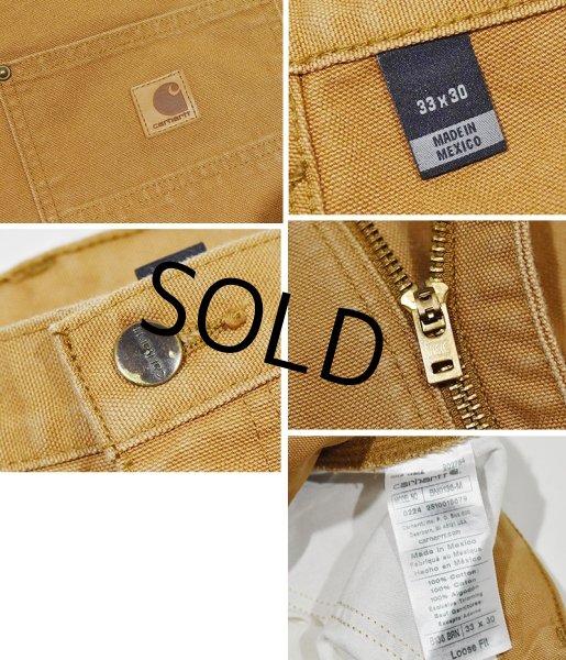 画像2: 【カーハート】【carhartt】ブラウン ダック地 ダブルニー【ペインターパンツ】【33×30】  (2)