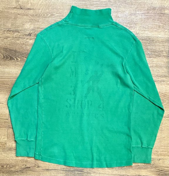 画像4: 70's【米軍実物】【ビンテージ】【U.S.NAVY】【緑】【ステンシル入り】【デッキクルーシャツ】【サイズL】  (4)
