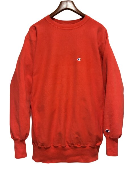 画像1: 90's【USA製】ビンテージ【champion】【チャンピオン】【リバースウィーブ】【赤ピンク】【無地】【スウェット】【サイズXXL】  (1)