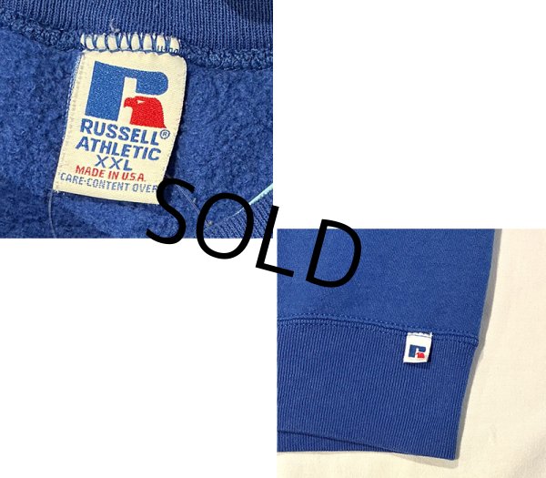 画像2: 90's【USA製】【RUSSELL】ラッセル 【ビンテージ】青【無地】【タートルネックスウェット】【サイズXXL】  (2)