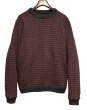 画像1: 80’s ノルウェー製【L.L.Bean】【ＬＬビーン】【バーズアイ】【チャコール×赤】【ウールニットセーター】【サイズＬ】  (1)