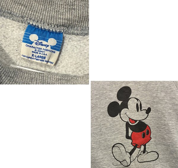 画像2: 80's〜【USA製】【ビンテージ】ウォルトディズニー【ミッキーマウス】グレー【スウェット】【サイズXL】  (2)