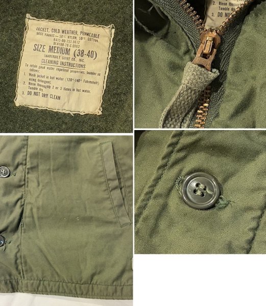 画像2: 70's【米軍実物】【ビンテージ】U.S.NAVY【A-2】P 090【デッキジャケット】【サイズＭ】  (2)