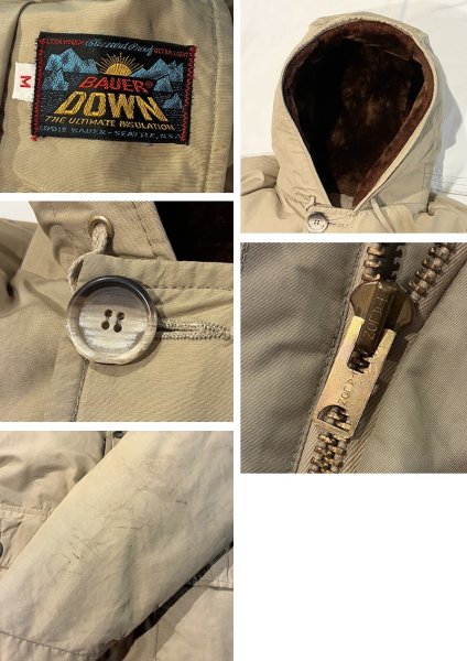 画像2: 60's【ビンテージ】Eddie Bauer【エディーバウアー】【バウアーダウン】【ベージュ】ポーラライト【ダウンジャケット】【サイズM】 (2)