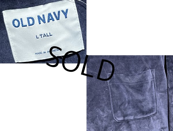 画像2: 【ビンテージ】【OLD NAVY】オールドネイビー【紺】【左胸ポケット付き】【ベロアスウェット】【サイズL-Tall】  (2)