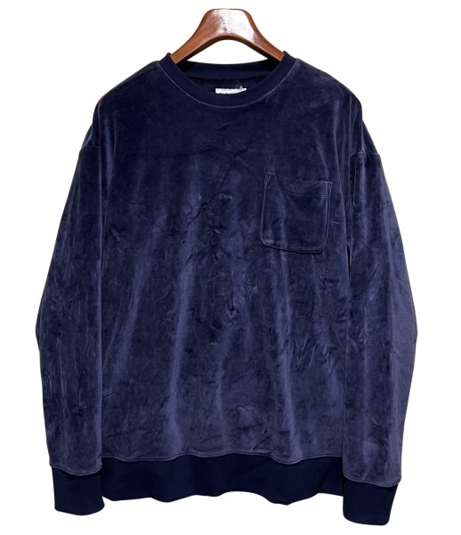 画像1: 【ビンテージ】【OLD NAVY】オールドネイビー【紺】【左胸ポケット付き】【ベロアスウェット】【サイズL-Tall】  (1)