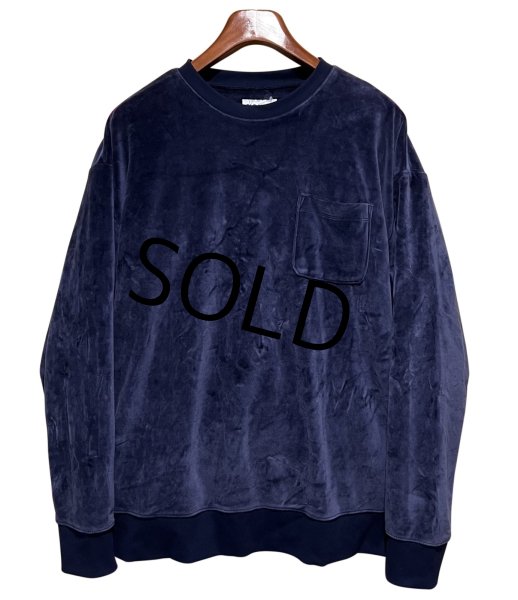 画像1: 【ビンテージ】【OLD NAVY】オールドネイビー【紺】【左胸ポケット付き】【ベロアスウェット】【サイズL-Tall】  (1)