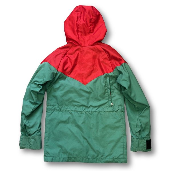 画像3: ~80’s【USA製】【Powderhorn】パウダーホーン【緑ｘ赤】【ナイロンマウンテンパーカー】【サイズＸＳ】   (3)