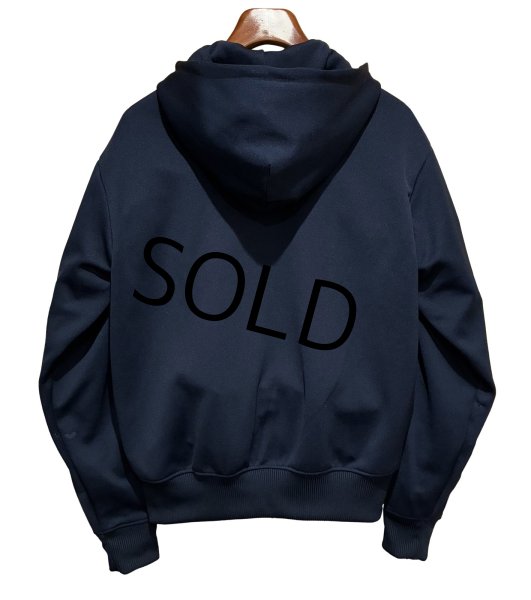 画像3: 【ビンテージ】【アディダス】adidas【紺×白ライン】フード付き ジャージ【トラックジャケット】【トラックジャージ】【サイズM】  (3)