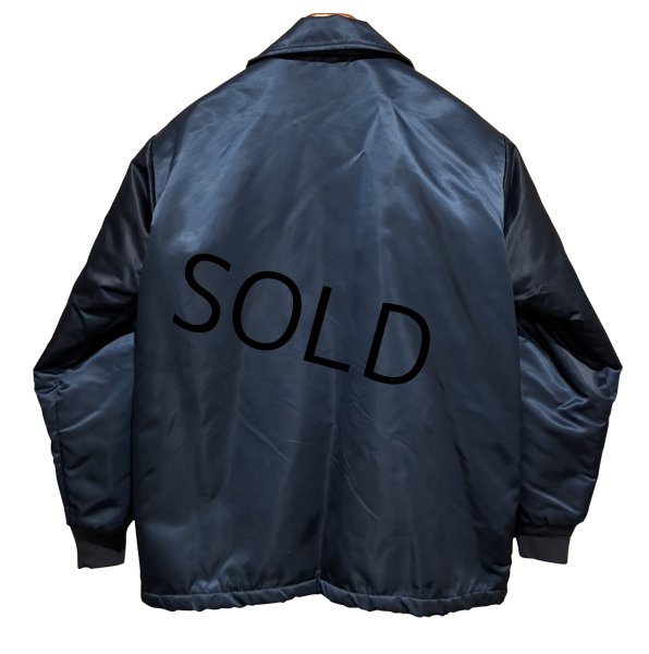 画像4: 程度良好!! 90’s【ビンテージ】Gorga Athletic【ゴルガ アスレティック】紺×裏地ボア【サテンジャケット】【サイズＬ程度】  (4)