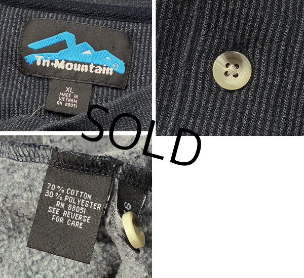 画像2: 【TRI-Mountain】トライマウンテン【チャコールｘ黒 マイクロストライプ】【ヘンリーネックスウェット】【サイズXL】  (2)