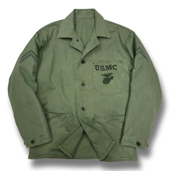 画像1: 【40's】【米軍実物】【ビンテージ】USMC【ステンシル入り】【P-47】【HBTジャケット】  (1)