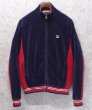 画像1: 【ビンテージ】フィラ【FILA】紺ｘ赤【ベロア地】【トラックジャージ】トラックジャケット【サイズＳ】  (1)