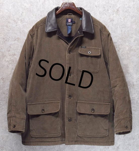 画像1: ビンテージ【CHAPS】チャップス【ラルフローレン】RALPH LAUREN【襟レザー】中綿入り ブラウン【コーデュロイジャケット】【サイズＸＬ】   (1)