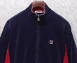 画像4: 【ビンテージ】フィラ【FILA】紺ｘ赤【ベロア地】【トラックジャージ】トラックジャケット【サイズＳ】  (4)