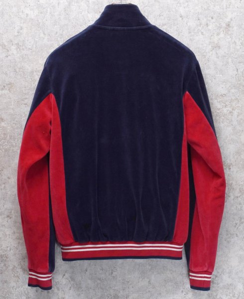 画像3: 【ビンテージ】フィラ【FILA】紺ｘ赤【ベロア地】【トラックジャージ】トラックジャケット【サイズＳ】  (3)