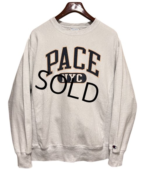 画像1: 【ビンテージ】【チャンピオン】【champion】【リバースウィーブ】PACE NYC 起毛地 白【スウェット】【サイズM】  (1)