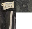 画像2: 70’s ビンテージ【WOOL】ウール【スエードｘグレーｘチャコールｘ白】ライン 黒 カーディガン【サイズＳ】  (2)