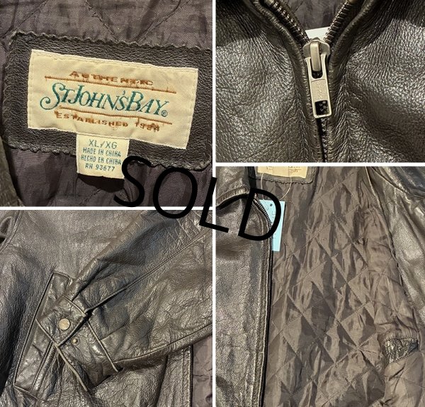 画像2: 90’ｓ【ビンテージ】【セントジョーンズベイ】ST JOHN'S BAY【ブラウン】キルティング裏地付き【レザージャケット】【サイズXL】  (2)