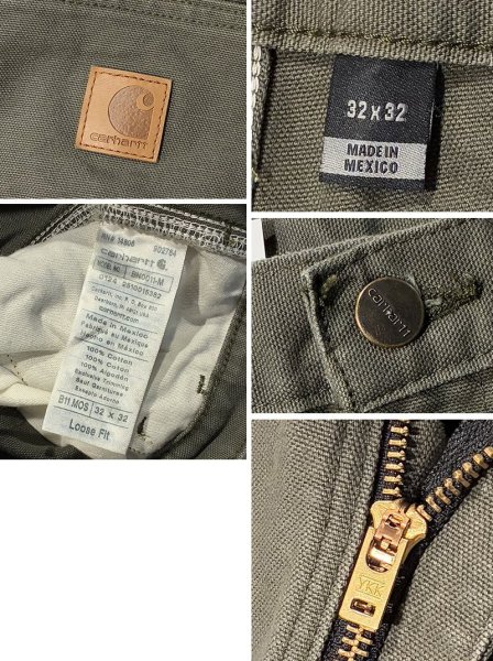 画像2: 【ビンテージ】【カーハート】【carhartt】モスグリーン【コットン】【ペインターパンツ】【32ｘ32】  (2)