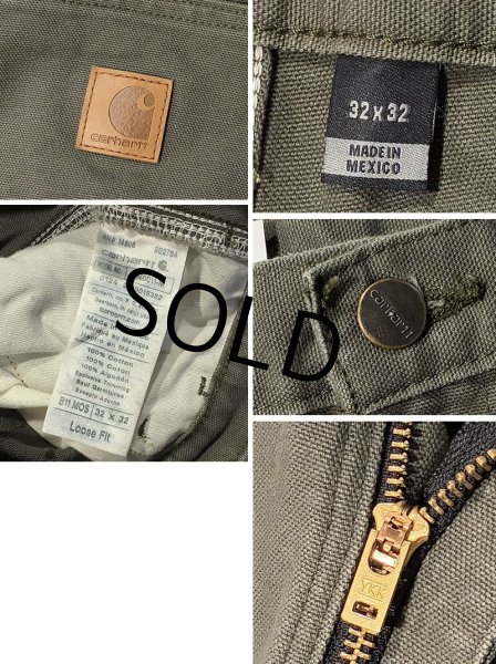 画像2: 【ビンテージ】【カーハート】【carhartt】モスグリーン【コットン】【ペインターパンツ】【32ｘ32】  (2)