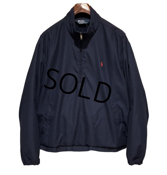画像1: オールド【ラルフローレン】POLO RALPH LAUREN【紺】ハーフジップ【プルオーバージャケット】【サイズXL】  (1)