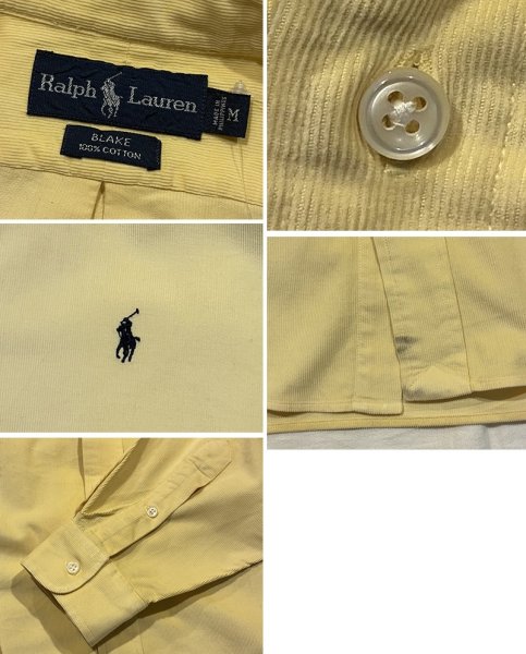 画像2: 90's【ビンテージ】【ラルフローレン】【POLO ralph lauren】【BLAKE】【コーデュロイ】 ボタンダウン【コーデュロイシャツ】【サイズM】  (2)