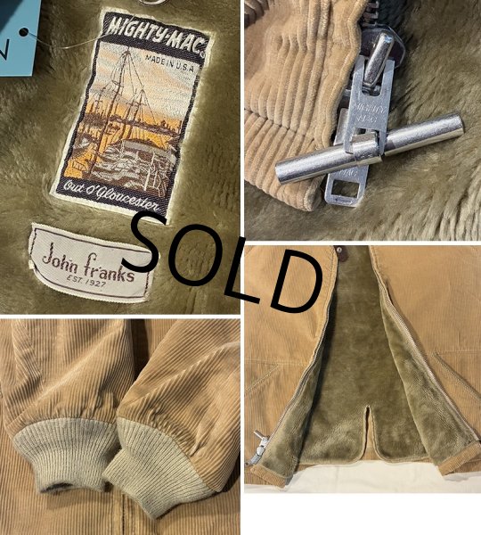 画像2: 80's~ USA製【ビンテージ】【マイティーマック】MIGHTY-MAC【ベージュ】コーデュロイジャケット【US42 L】  (2)