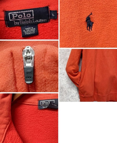 画像2: 【ラルフローレン】POLO RALPH LAUREN【赤】裏起毛【ハーフジップ】【スウェット】【サイズL】  (2)