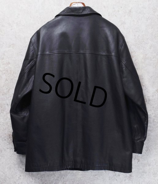 画像3: 【ビンテージ】【オールドギャップ】GAP【黒】【ブラック】【レザーコート】カーコート【レザージャケット】【サイズXL】  (3)