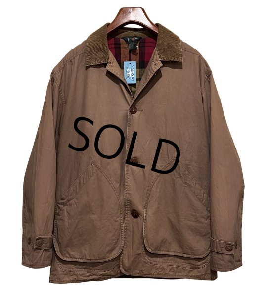 画像1: 90's ビンテージ オールド【J-crew】ジェイクルー【ブラウン×裏地チェック】襟コーデュロイ【コットンジャケット】ハンティングジャケット【サイズM】  (1)