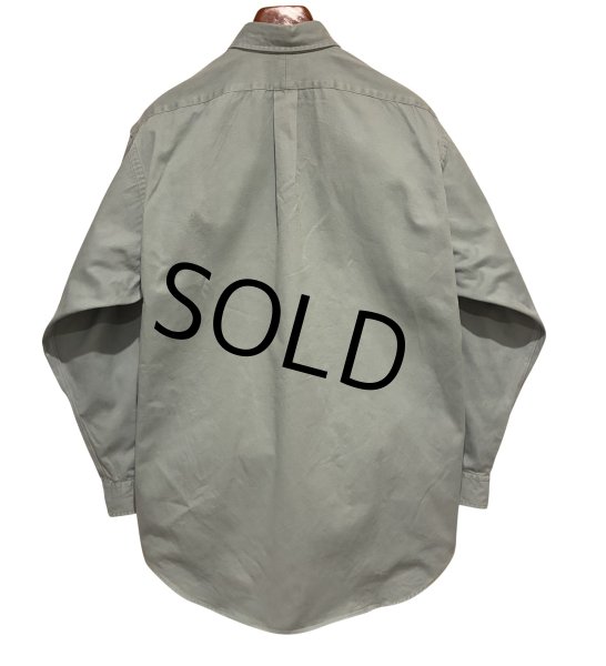 画像3: 90's ビンテージ【ラルフローレン】POLO ralph lauren Big Shirt ビッグシャツ 青磁色 ボタンダウン【コットンシャツ】【サイズM】  (3)