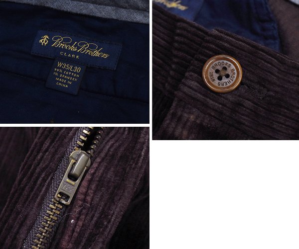画像3: ビンテージ【ブルックスブラザーズ】brooksbrothers【ダークブラウン】【コーデュロイパンツ】コーデュロイスラックス【35X30】  (3)