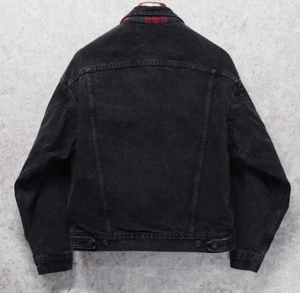 画像3: 90’s【USA製】ビンテージ【LEVI'S】【リーバイス】【70417-9416】【裏地赤チェック】ブラック 黒【デニムジャケット】【サイズＭ】  (3)