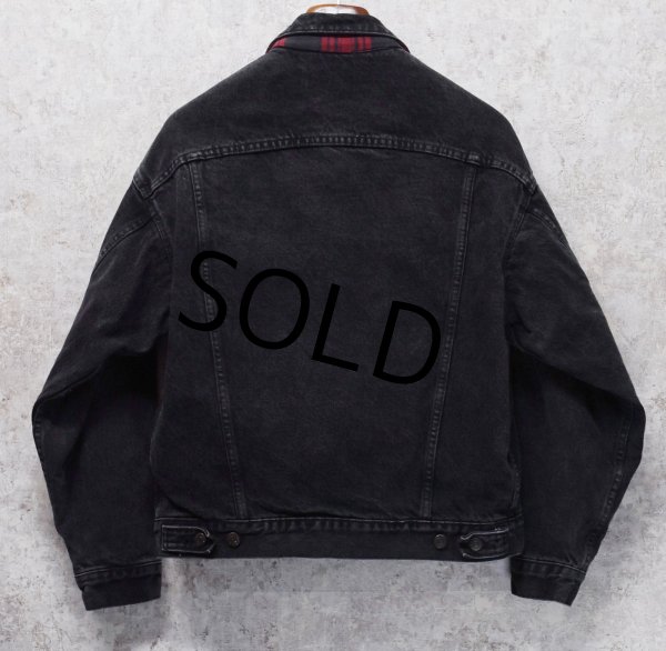 画像3: 90’s【USA製】ビンテージ【LEVI'S】【リーバイス】【70417-9416】【裏地赤チェック】ブラック 黒【デニムジャケット】【サイズＭ】  (3)