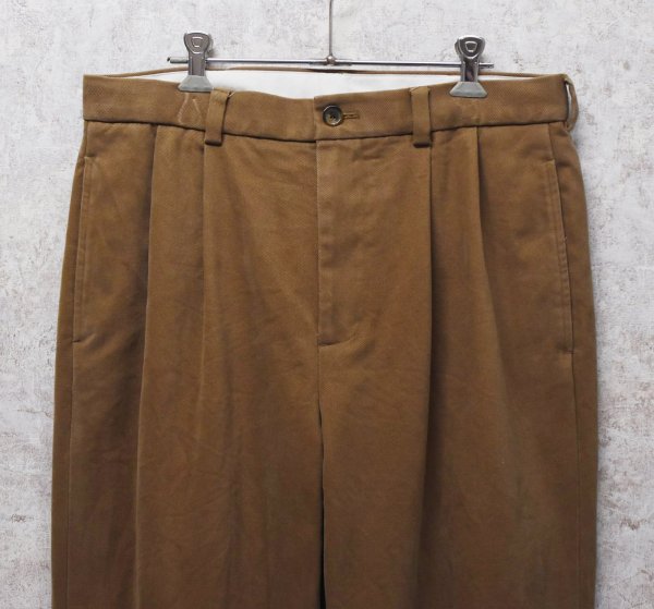画像1: 【ブルックスブラザーズ】brooksbrothers【ライトブラウン】【２タック】【コットンスラックス】コットンパンツ【34X30】  (1)